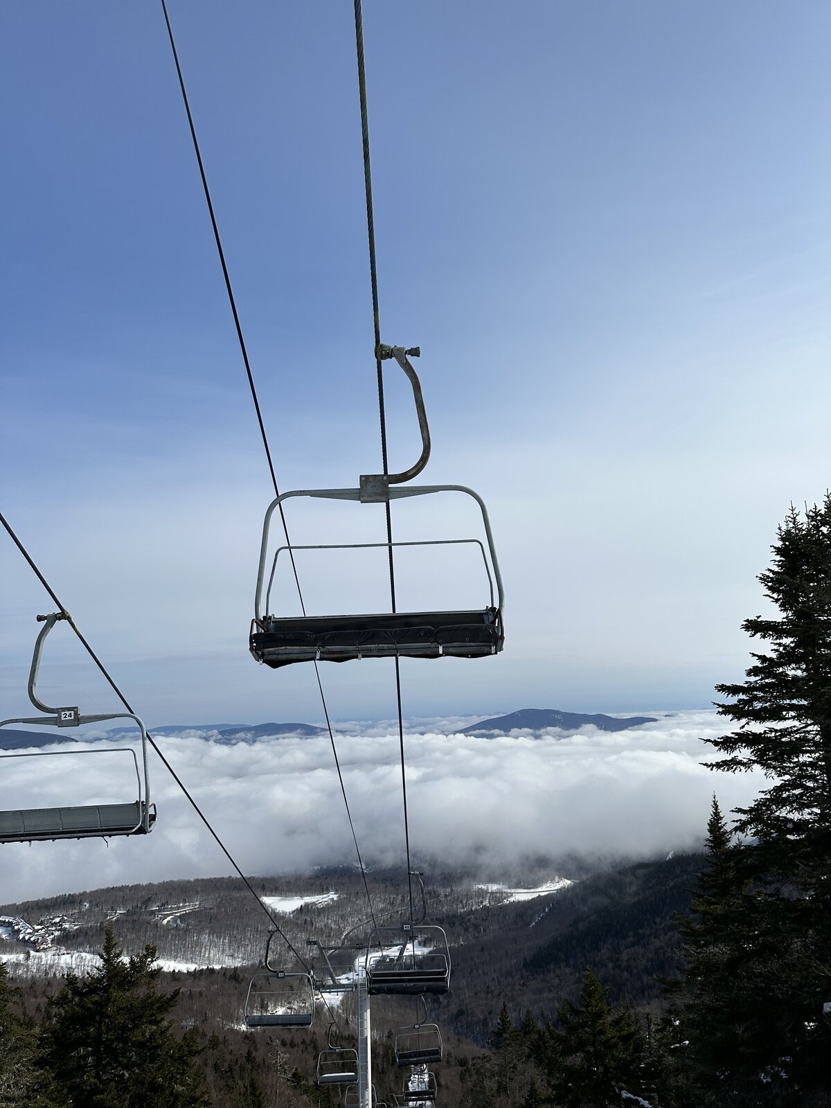 Ski lift chair on a mountain
